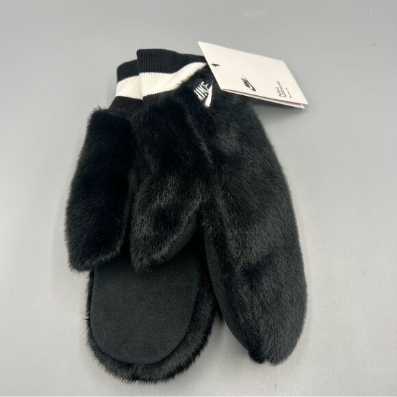 Nike Plush Warm Winter Mittens Black - Picture 1 of 4